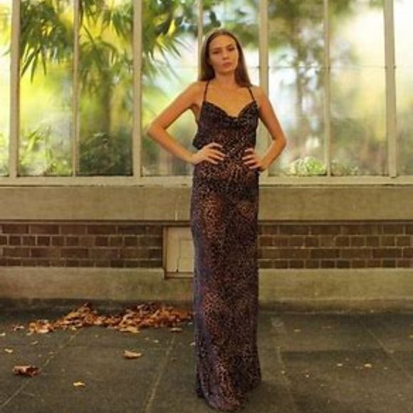 RAT & BOA Jasmine Animal Print Maxi Dress--MEDIUM - Picture 5 of 10